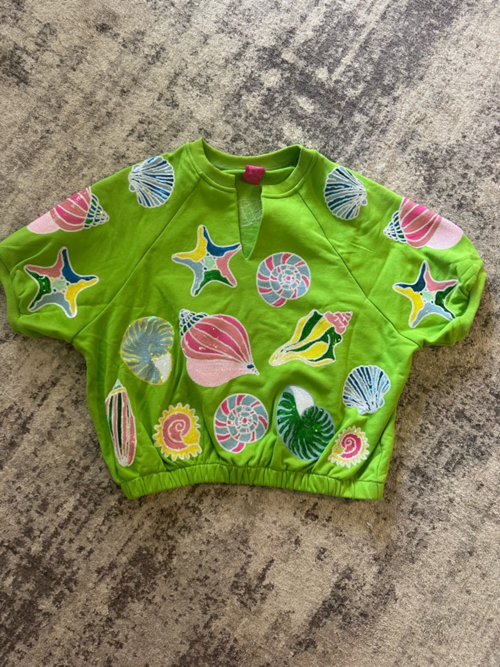 QOS Green Seashell Top